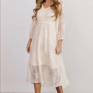 NWT Baltic Born Tommy Smocked Midi Dress - Cream Floral